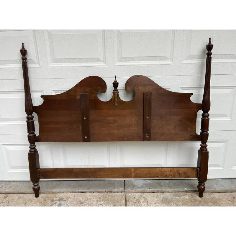 1970s Ethan Allen Georgian Court Queen Cherry 4-Poster Headboard