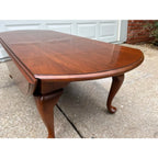 1970s Henkel Harris Queen Anne Cherry Drop Leaf Oval Coffee Table