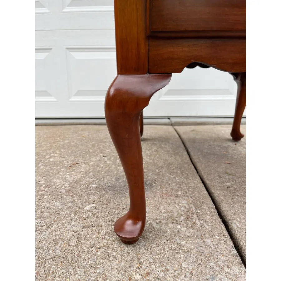 1970s Henkel Harris Queen Anne Cherry Two-Drawer Nightstand