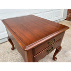 1970s Henkel Harris Queen Anne Cherry Two-Drawer Nightstand