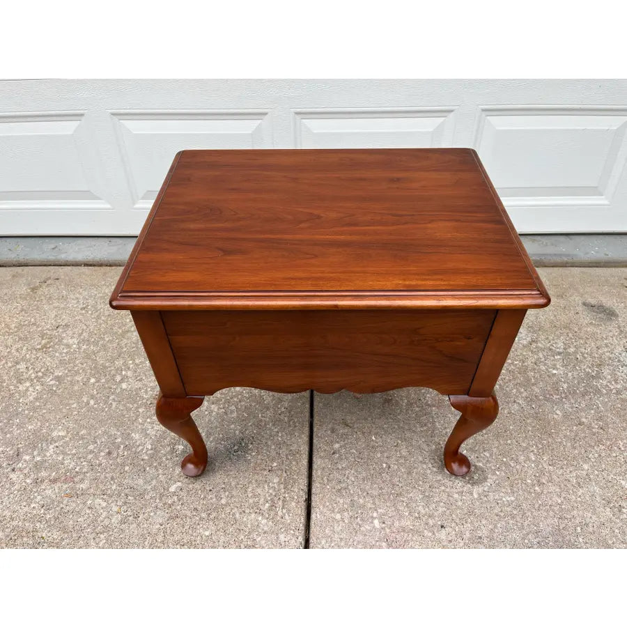 1970s Henkel Harris Queen Anne Cherry Two-Drawer Nightstand