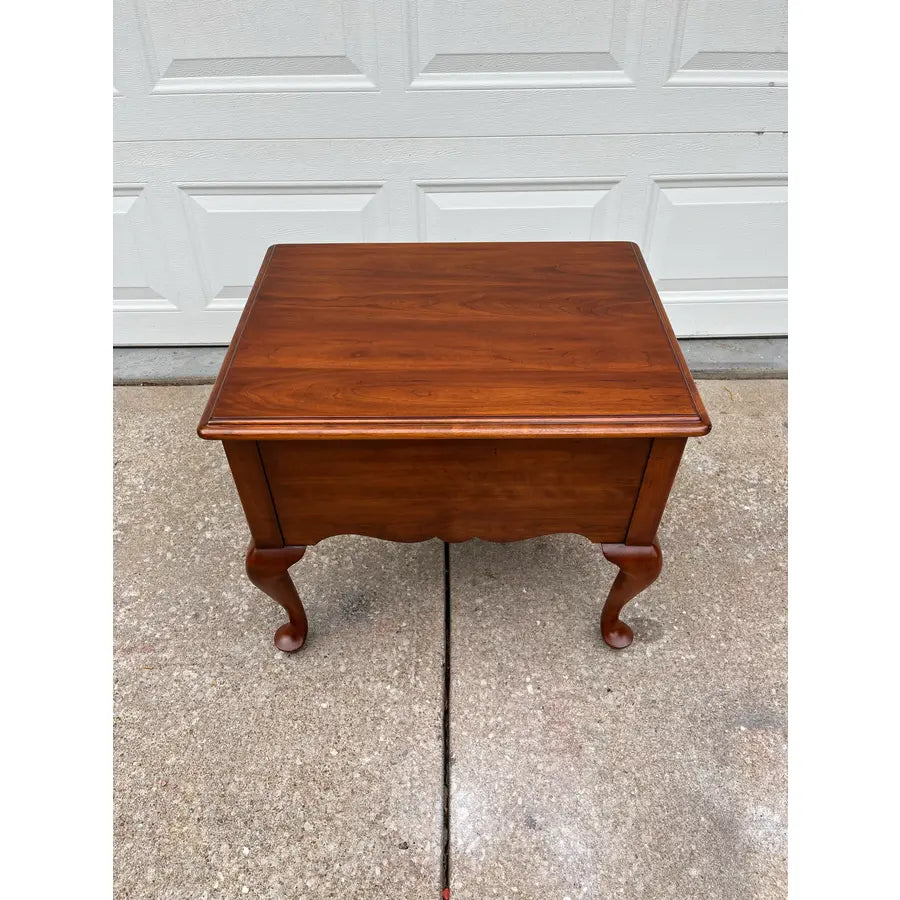 1970s Henkel Harris Queen Anne Cherry Two-Drawer Nightstand