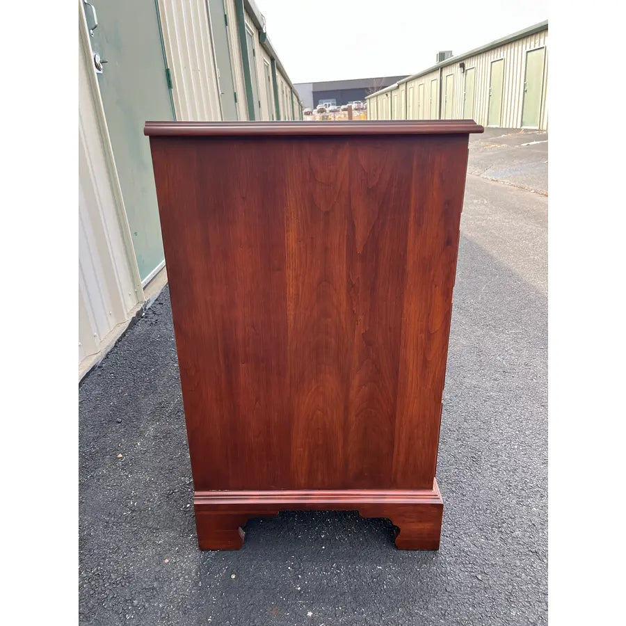 1970s Henkel Harris Solid Black Cherry Chippendale 9-Drawer Dresser