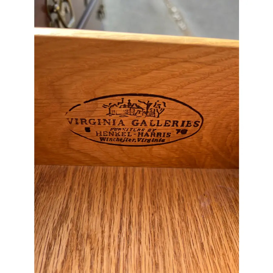 1970s Henkel Harris Solid Black Cherry Chippendale 9-Drawer Dresser