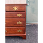 1970s Henkel Harris Solid Black Cherry Chippendale 9-Drawer Dresser
