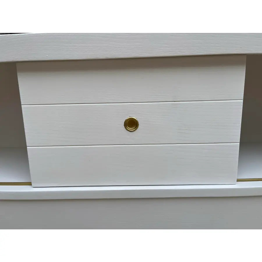 1970s Mid-Century Full Size Bookcase Head and Footboard- Newly Painted - Set of 2