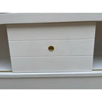 1970s Mid-Century Full Size Bookcase Head and Footboard- Newly Painted - Set of 2