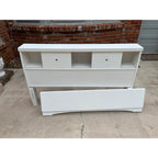 1970s Mid-Century Full Size Bookcase Head and Footboard- Newly Painted - Set of 2