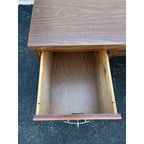 1970s Mid-Century Modern Walnut Kneehole Tanker Desk