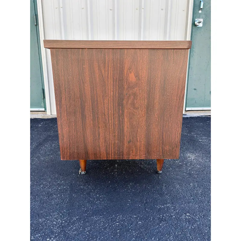 1970s Mid-Century Modern Walnut Kneehole Tanker Desk