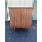1970s Mid-Century Modern Walnut Kneehole Tanker Desk