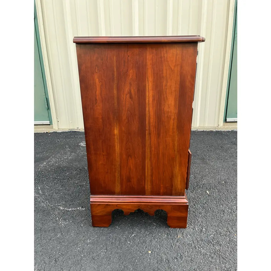 1970s Statton Trutype Cherry Chippendale Bachelor Chest Nightstand With Pullout Table