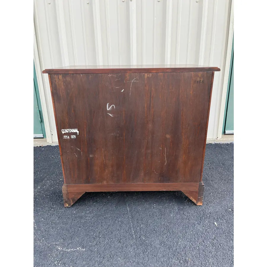1970s Statton Trutype Cherry Chippendale Bachelor Chest Nightstand With Pullout Table