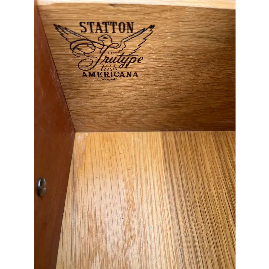 1970s Statton Trutype Cherry Chippendale Bachelor Chest Nightstand With Pullout Table