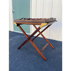 1980s Baker Furniture “Party Butler” Mahogany Expandable Serving Tray Table
