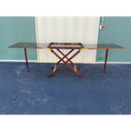 1980s Baker Furniture “Party Butler” Mahogany Expandable Serving Tray Table