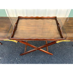 1980s Baker Furniture “Party Butler” Mahogany Expandable Serving Tray Table