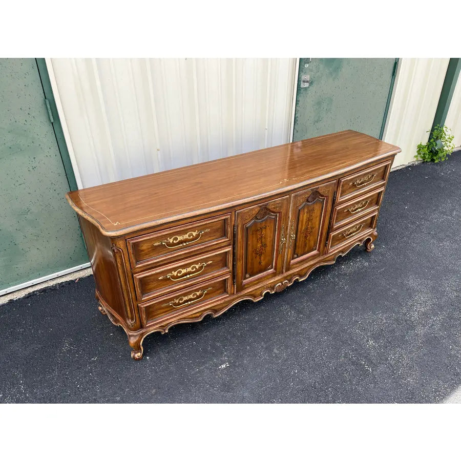 1980s Drexel Brittany Collection French Country Long Triple Dresser
