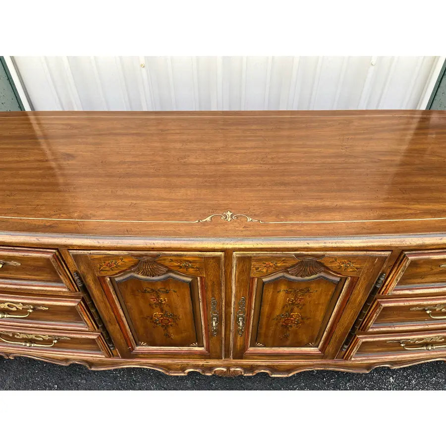 1980s Drexel Brittany Collection French Country Long Triple Dresser