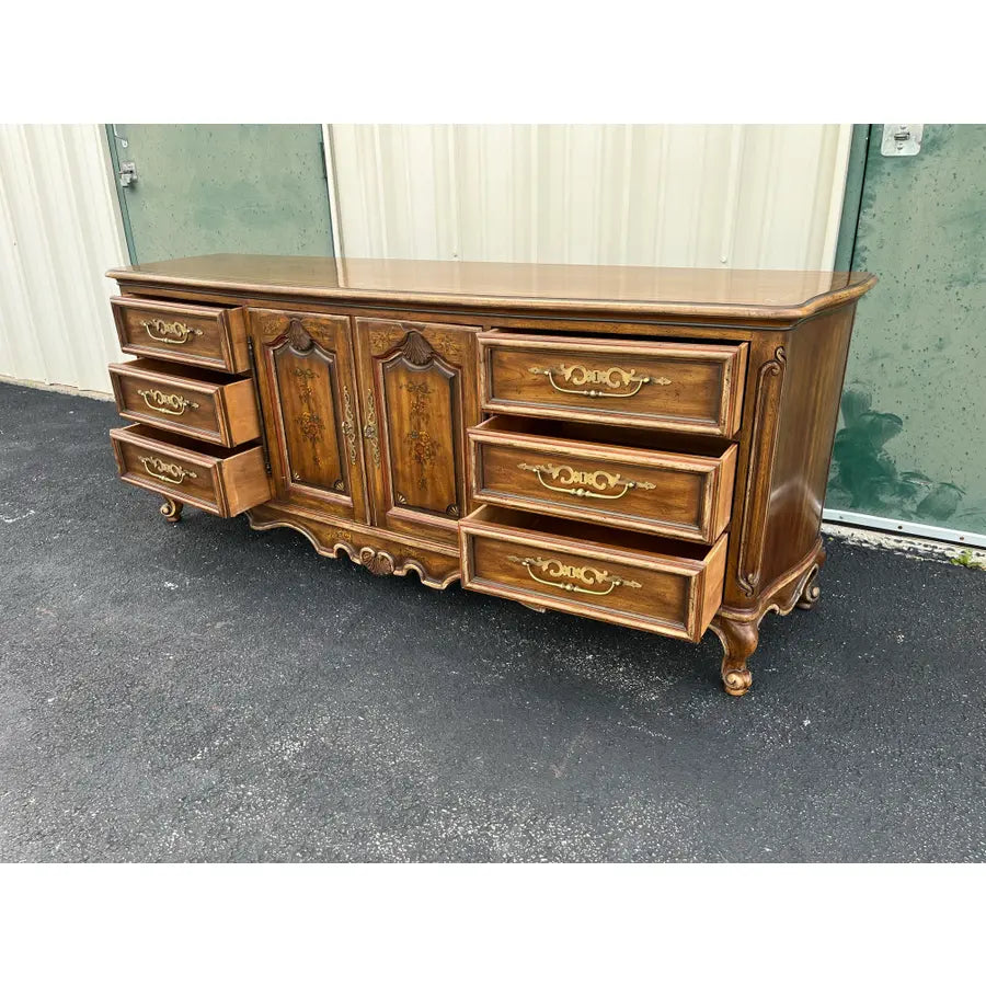 1980s Drexel Brittany Collection French Country Long Triple Dresser