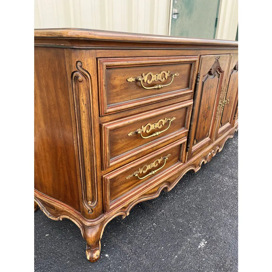 1980s Drexel Brittany Collection French Country Long Triple Dresser