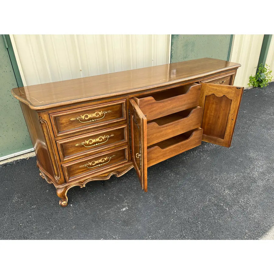 1980s Drexel Brittany Collection French Country Long Triple Dresser
