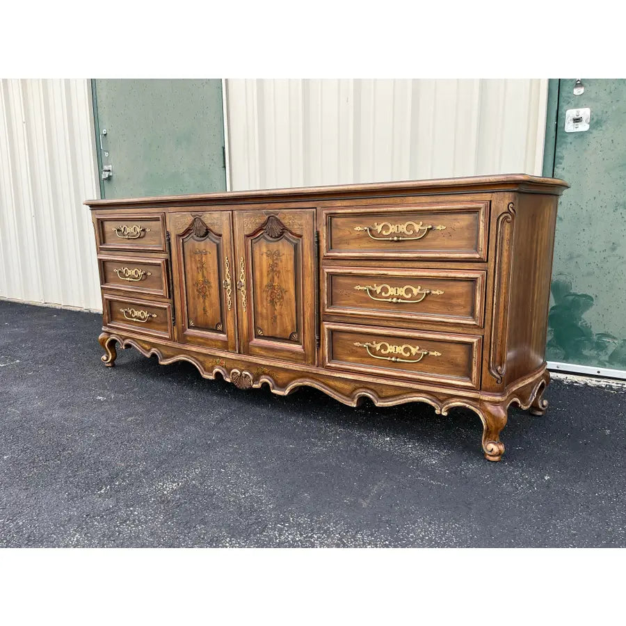 1980s Drexel Brittany Collection French Country Long Triple Dresser