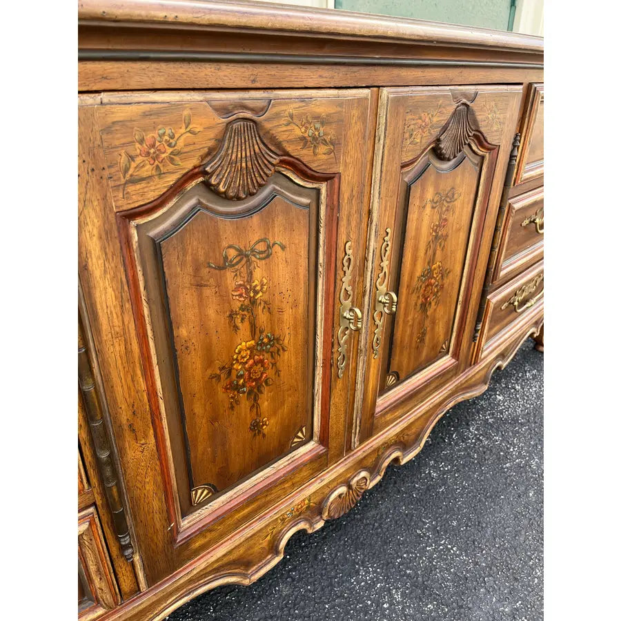 1980s Drexel Brittany Collection French Country Long Triple Dresser