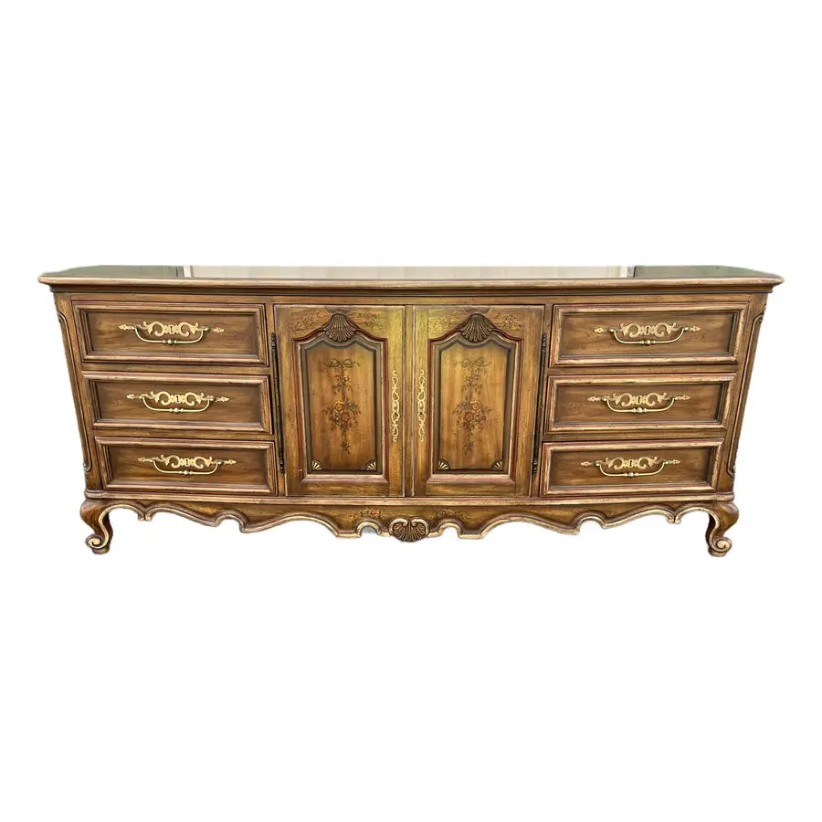 1980s Drexel Brittany Collection French Country Long Triple Dresser
