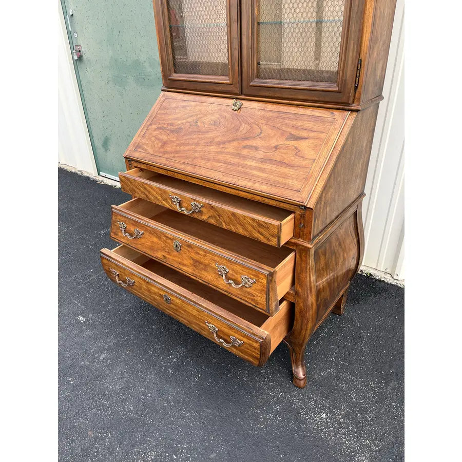 1980s Drexel Heritage Grand Villa Collection Bombay Secretary Desk With Hutch