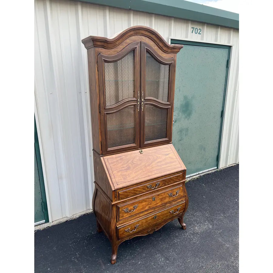 1980s Drexel Heritage Grand Villa Collection Bombay Secretary Desk With Hutch