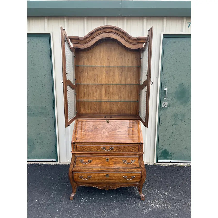 1980s Drexel Heritage Grand Villa Collection Bombay Secretary Desk With Hutch