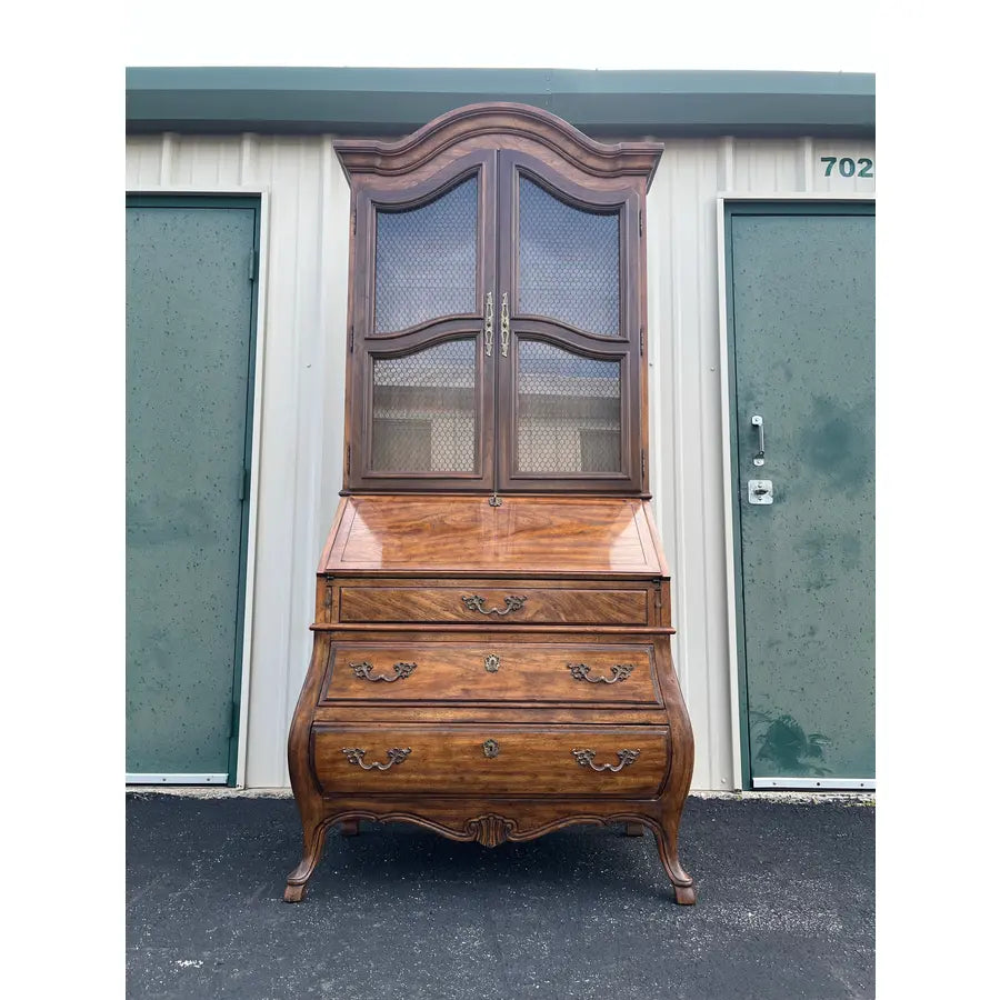 1980s Drexel Heritage Grand Villa Collection Bombay Secretary Desk With Hutch