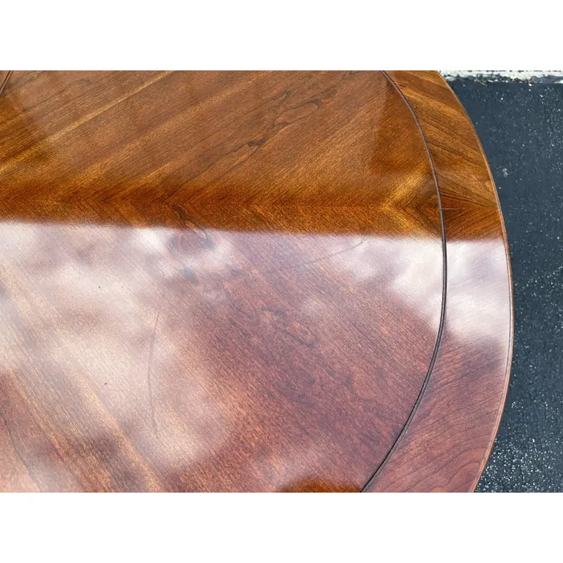 1980s Ethan Allen Canova Campaign Cherry Extension Dining Table