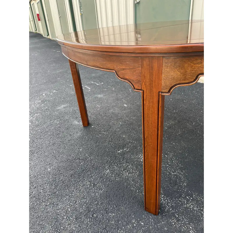 1980s Ethan Allen Canova Campaign Cherry Extension Dining Table