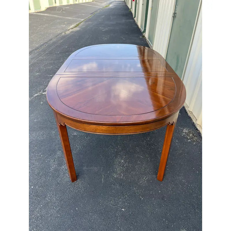1980s Ethan Allen Canova Campaign Cherry Extension Dining Table