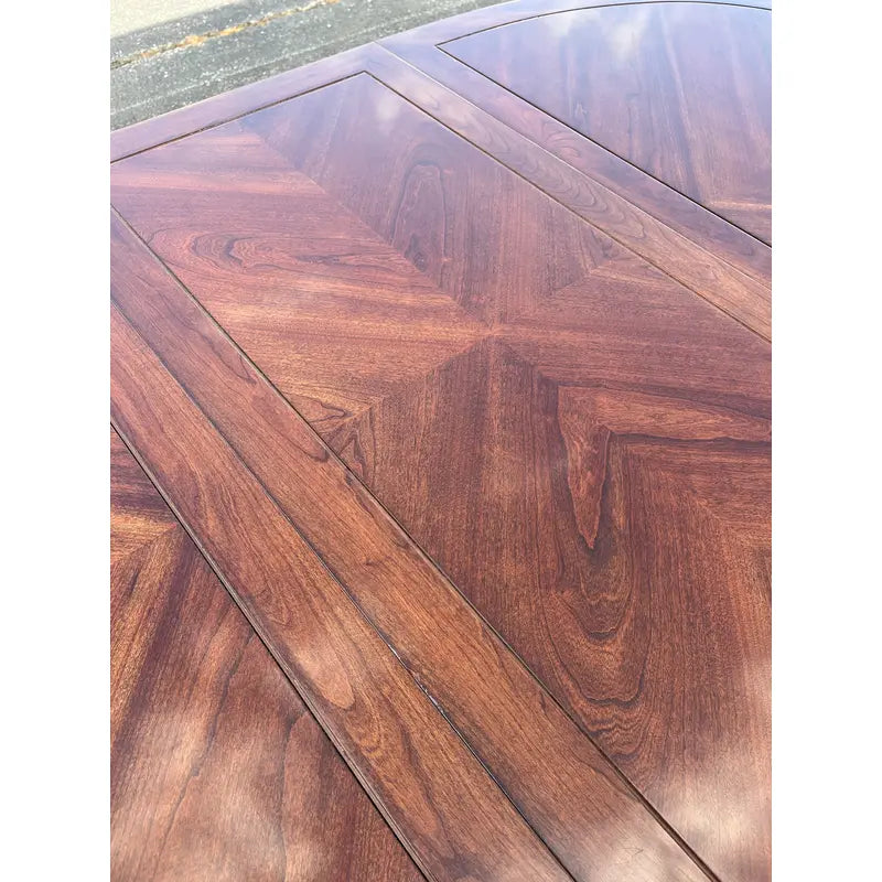 1980s Ethan Allen Canova Campaign Cherry Extension Dining Table