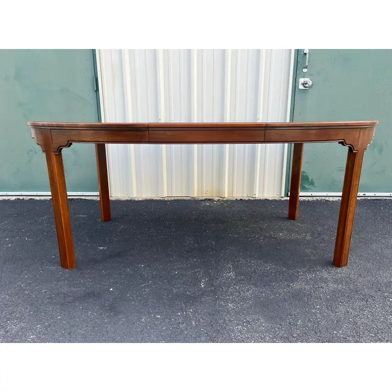 1980s Ethan Allen Canova Campaign Cherry Extension Dining Table
