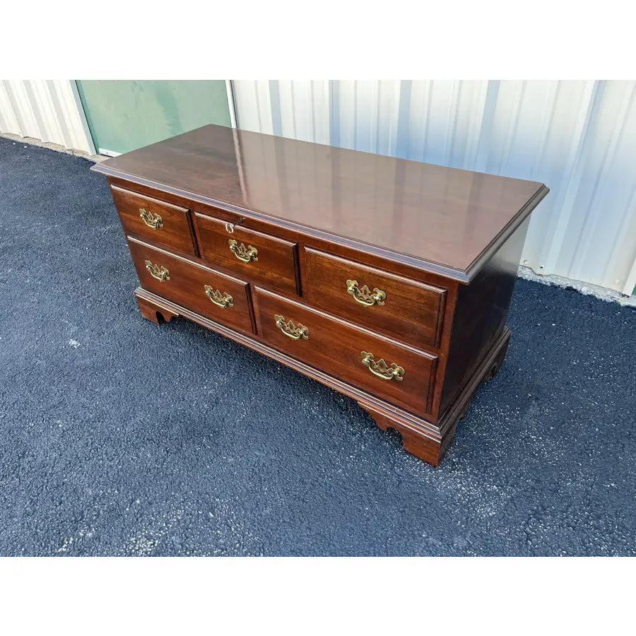 1980s Ethan Allen Georgian Court Cherry Blanket Chest