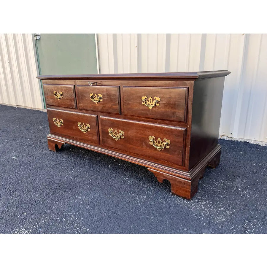 1980s Ethan Allen Georgian Court Cherry Blanket Chest