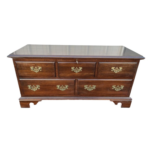 1980s Ethan Allen Georgian Court Cherry Blanket Chest