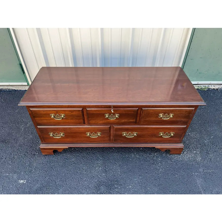 1980s Ethan Allen Georgian Court Cherry Blanket Chest