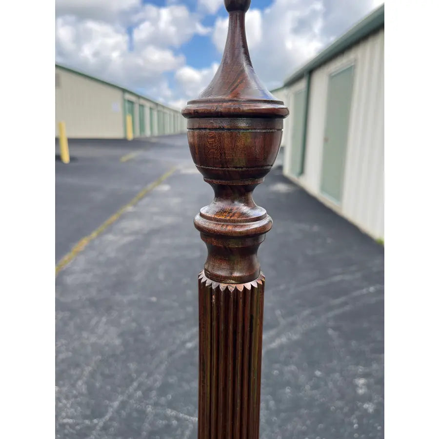 1980s Ethan Allen Georgian Court Cherry King Poster Bed Frame