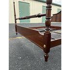 1980s Ethan Allen Georgian Court Cherry King Poster Bed Frame