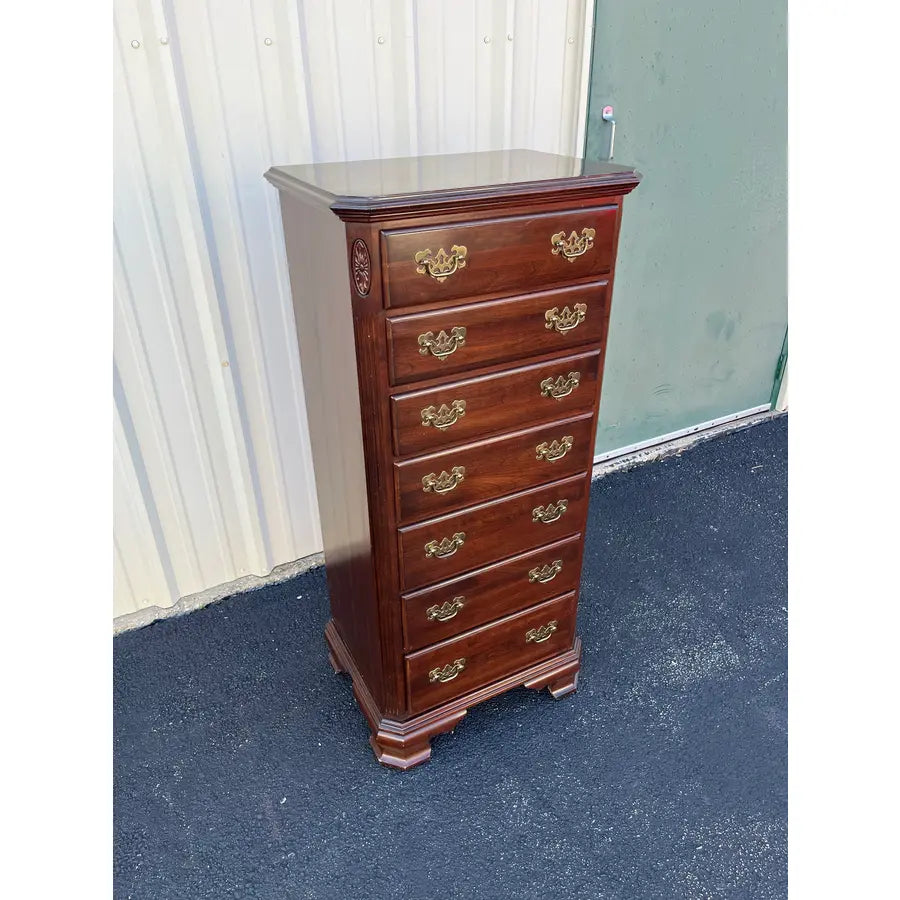 1980s Ethan Allen Georgian Court Cherry Lingerie Chest of Drawers