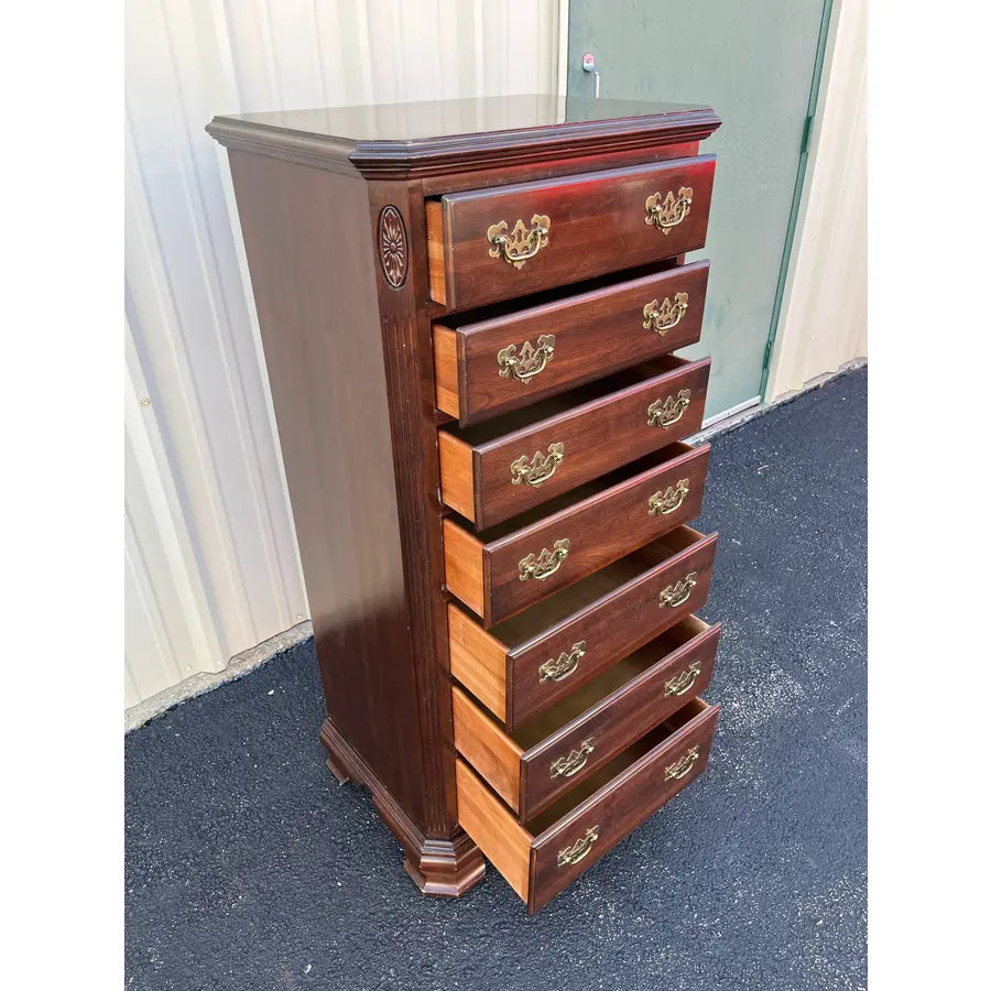 1980s Ethan Allen Georgian Court Cherry Lingerie Chest of Drawers