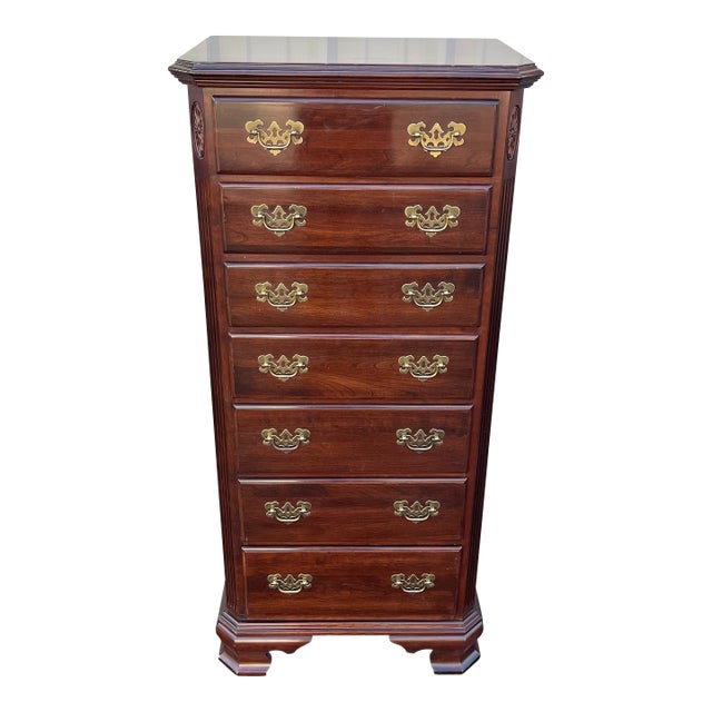 1980s Ethan Allen Georgian Court Cherry Lingerie Chest of Drawers