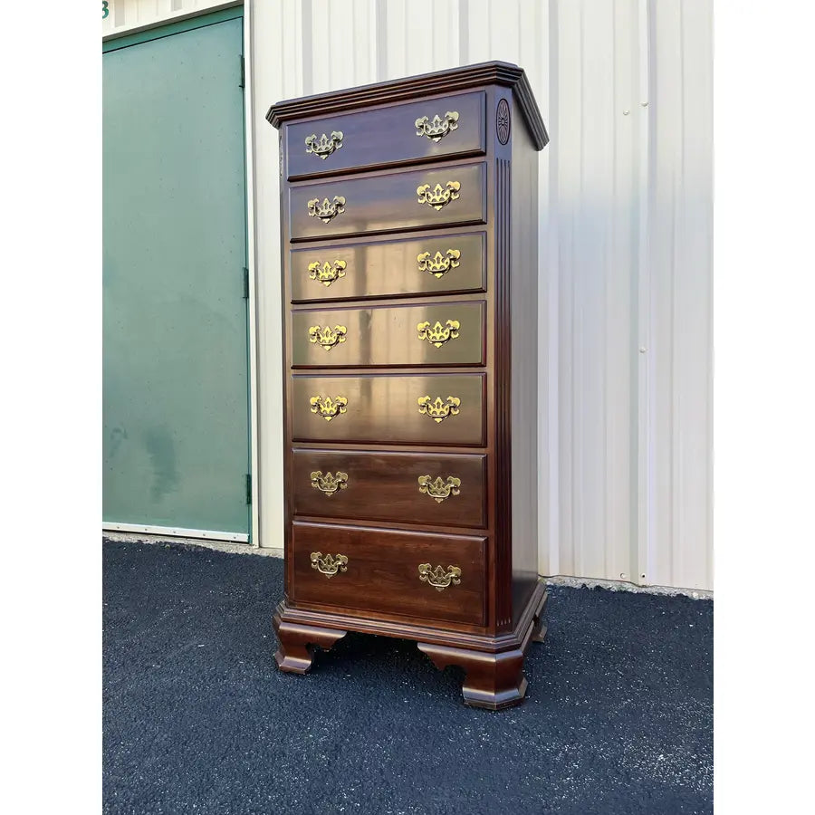 1980s Ethan Allen Georgian Court Cherry Lingerie Chest of Drawers