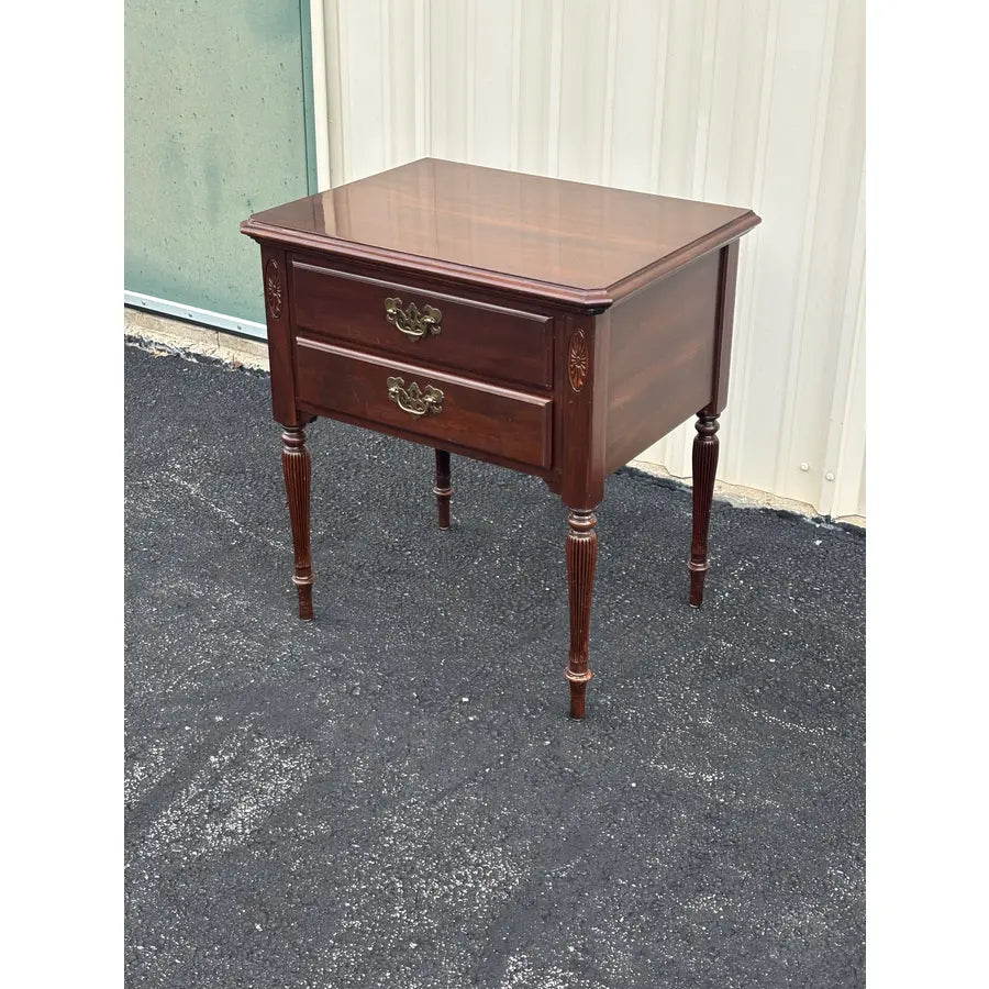 1980s Ethan Allen Georgian Court Cherry Nightstands- A Pair
