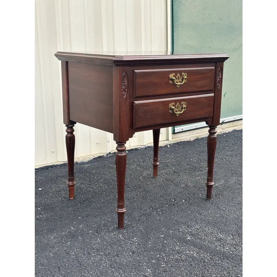 1980s Ethan Allen Georgian Court Cherry Nightstands- A Pair